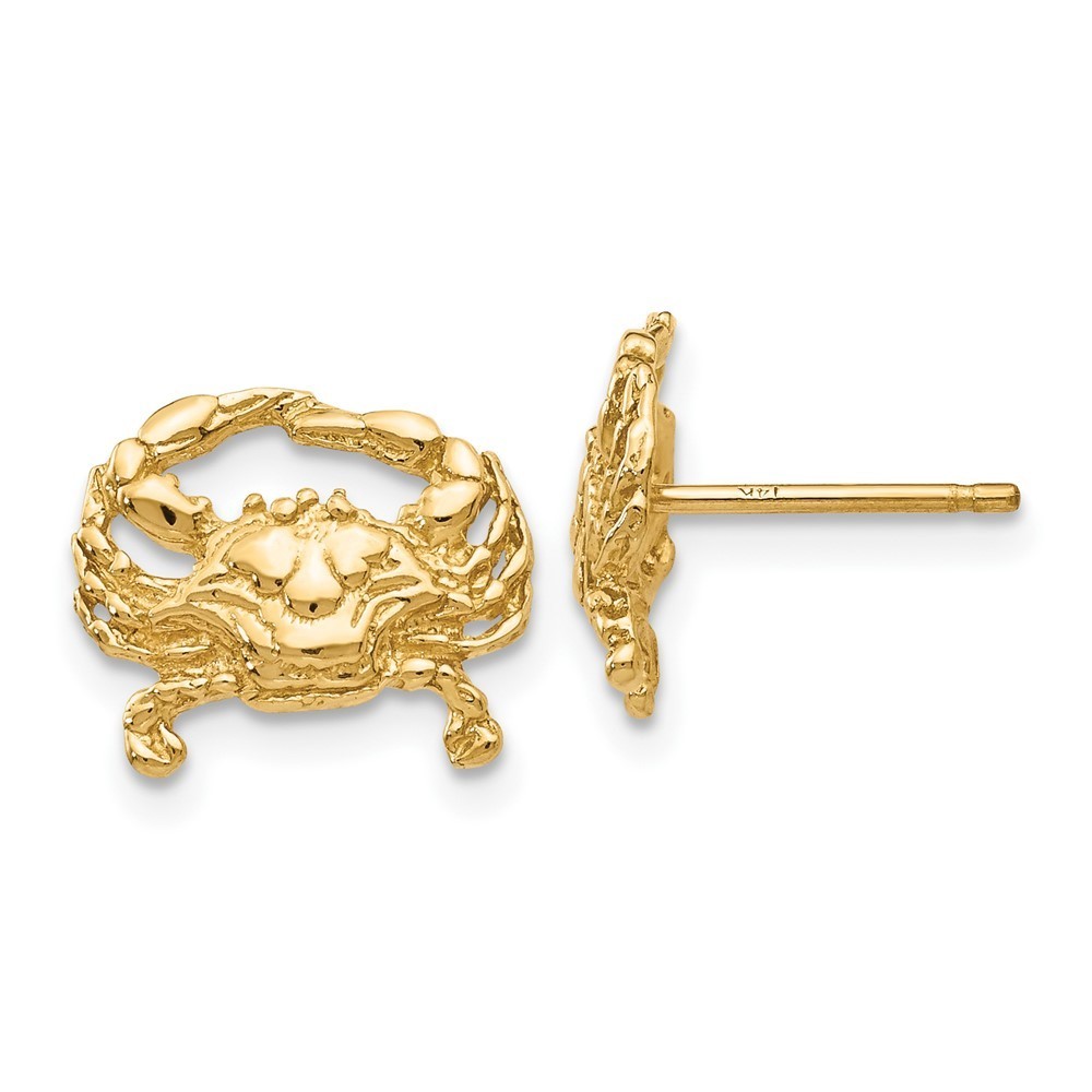 Million Charms 10k Yellow Gold Crab Post Earrings